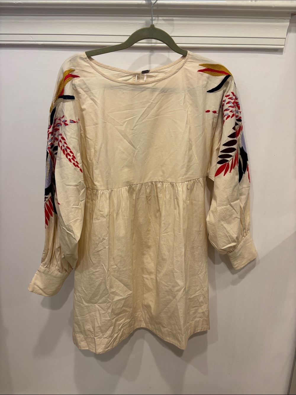Free People Cream Blouse with Branded Metal Plate